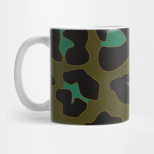 Olive Green, Turquoise and Yellow Leopard Spots Print Mug